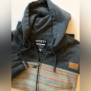 Society Of The Sun Men’s L Zip Up Hooded Sweatshirt Buckle